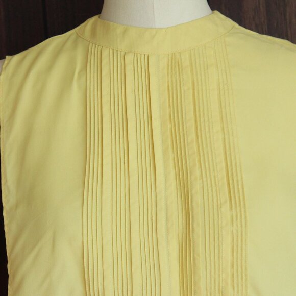 Vintage 1950s Dickie, Suitor by Babe Yellow Blouse Front with Pintucks - Picture 3 of 10